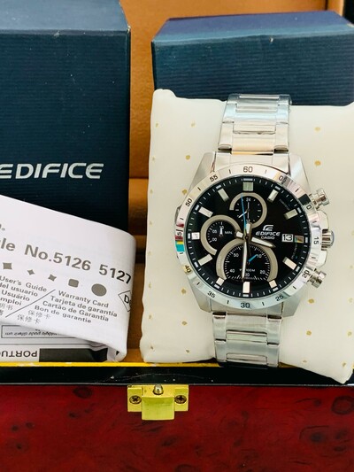 Mens Wristwatch CASIO EDIFICE EFR-556D-1AVUEF Chrono Stainless Steel Black diyal