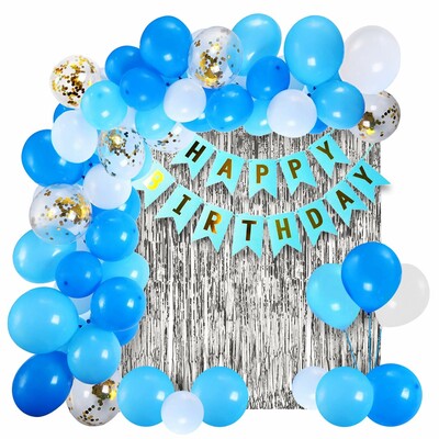 Happy Birthday decoration full set blue Theme 