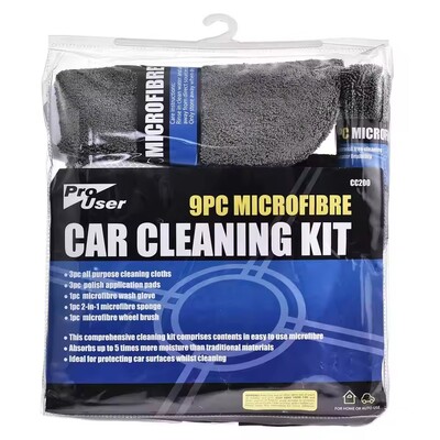 9 PCS Microfiber Car Cleaning Kit